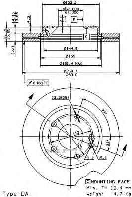 OEM BRAKE DISC FRT-A(W168) 09735920