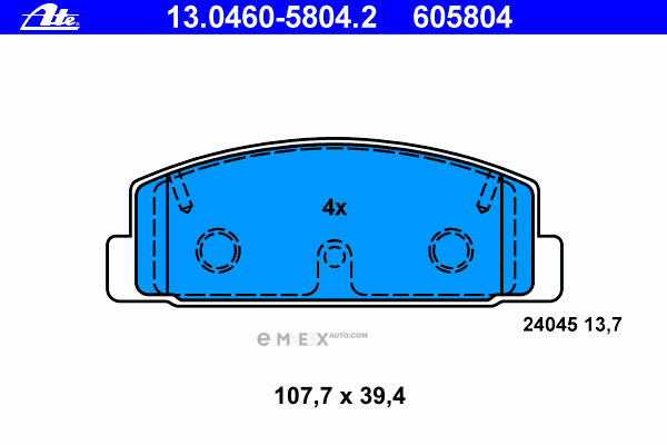 OEM PAD KIT, DISC BRAKE 13046058042