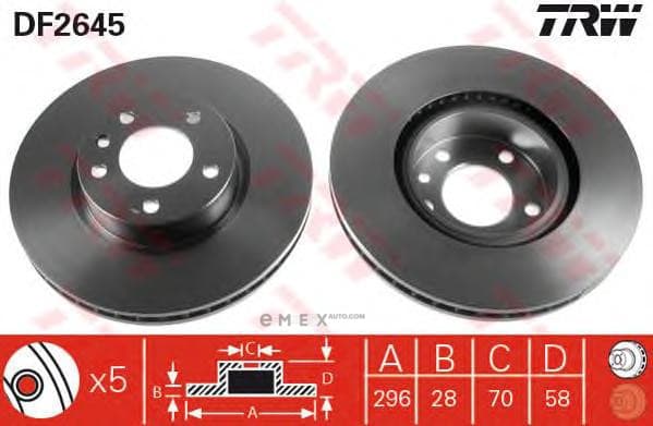 OEM DISC BRAKE ROTOR DF2645