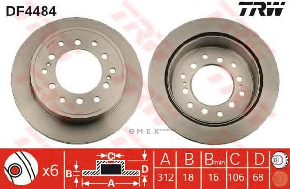 OEM BRAKE ROTOR DF4484