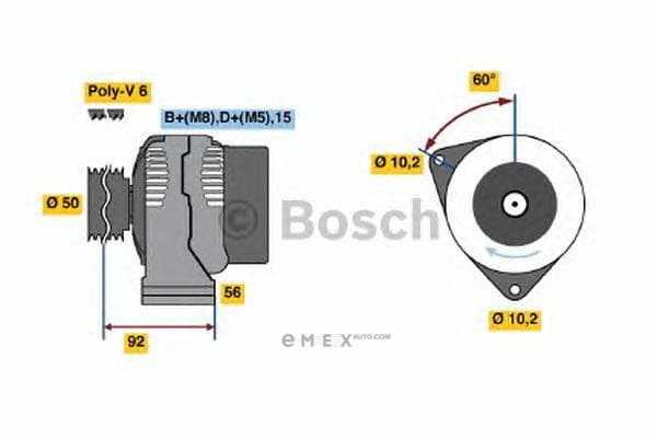 OEM ALTERNATOR BOLT TYPE 011 154 3202 / 0123 520 017 0986041550