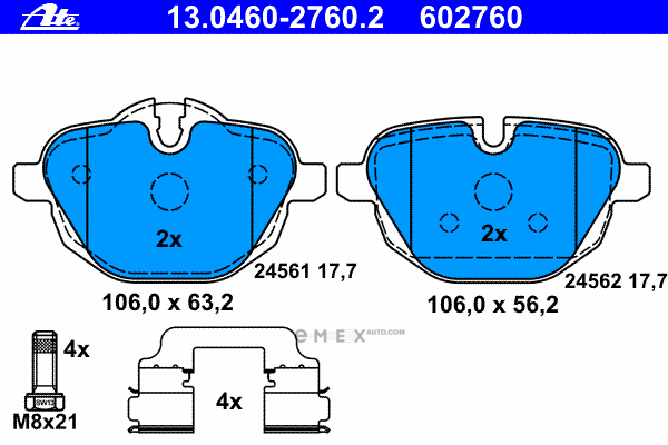 OEM PAD KIT, DISC BRAKE 13046027602