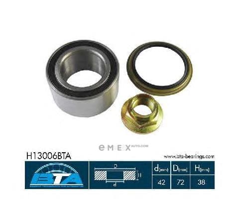 OEM BEARING, HUB H13006BTA