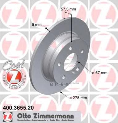 OEM BRAKE DISC REAR DB W204/4CYL 400365520