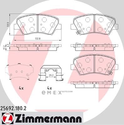 OEM PAD KIT, DISC BRAKE 256921802