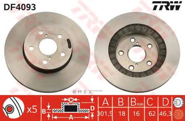 OEM BRAKE ROTOR DF4093