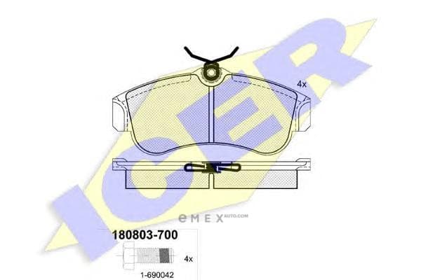 OEM PAD KIT, DISC BRAKE 180803