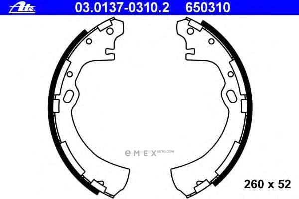 OEM SHOE KIT, DRUM BRAKE 03013703102