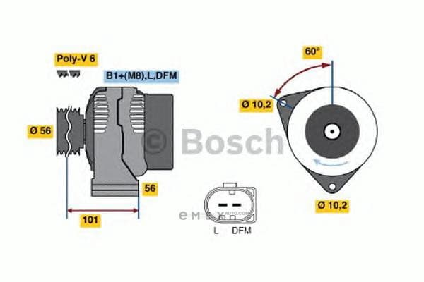 OEM DREHSTROMLICHTMASCHINE I.A. 0986042550