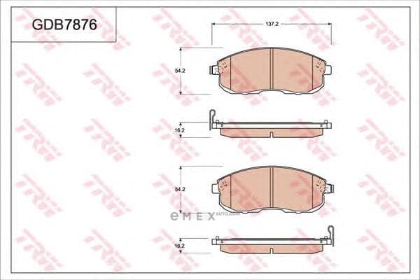 OEM PAD KIT, DISC BRAKE GDB7876