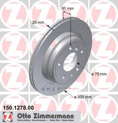 OEM BRAKE DISC REAR BMW E34-M5 + 540-V8 150127800