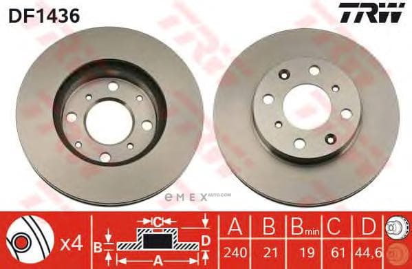 OEM BRAKE ROTOR DF1436