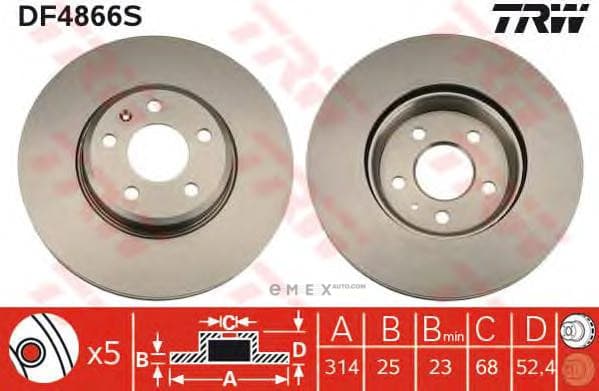 OEM BRAKE DISC/A4/A5 DF4866S