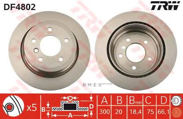 OEM DISC BRAKE ROTOR DF4802