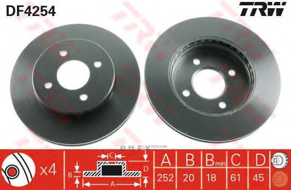 OEM BRAKE ROTOR DF4254