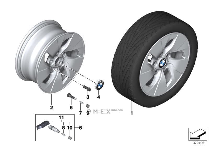 OEM Disc wheel, light alloy, Orbitgrey 36116868392