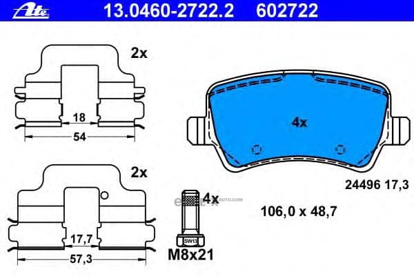 OEM PAD KIT, DISC BRAKE 13046027222