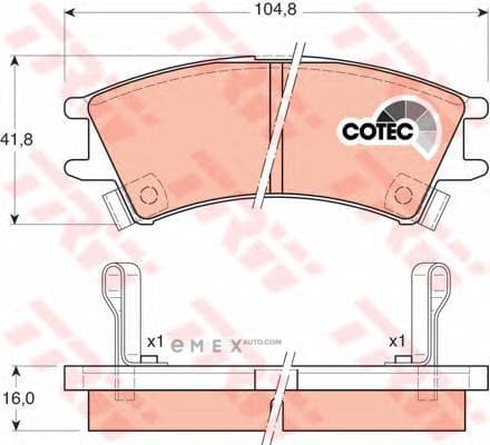 OEM PAD KIT, DISC BRAKE GDB3165