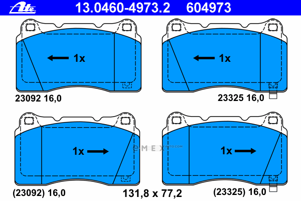 OEM PAD KIT, DISC BRAKE 13046049732