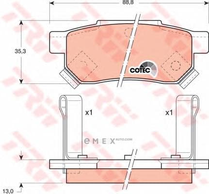 OEM PAD KIT, DISC BRAKE GDB499