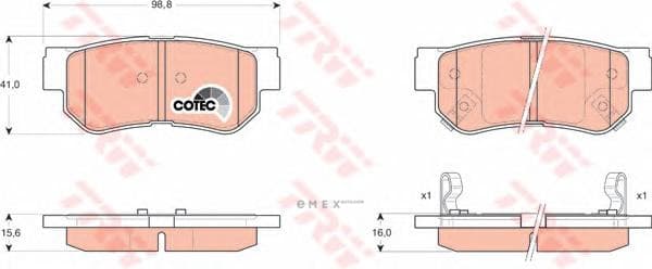 OEM PAD KIT, DISC BRAKE GDB3284