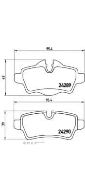 OEM Rear Brake Pad Set, Disc Brake P06052