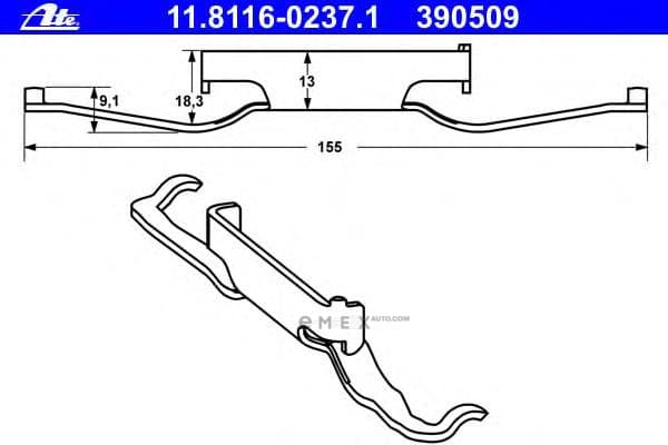 OEM SPRING SET, DISC BRAKE 11811602371