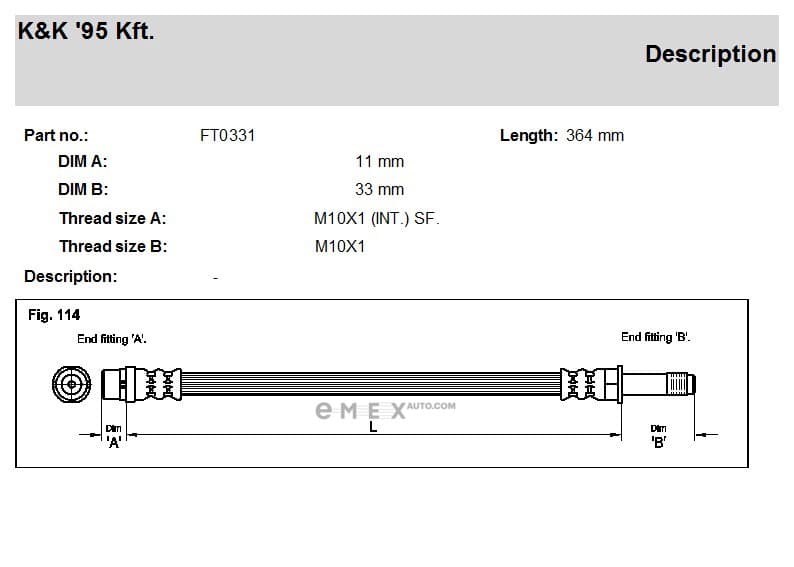 OEM HOSE ASSY, WINDSHIELD WASHER FT0331