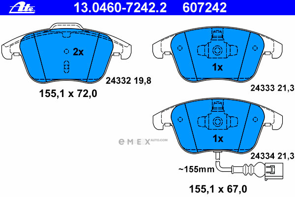 OEM PAD KIT, DISC BRAKE 13046072422