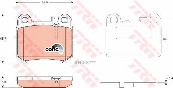 OEM PAD KIT, DISC BRAKE GDB1457