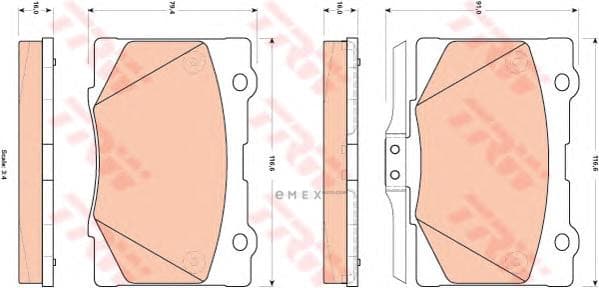 OEM PAD KIT, DISC BRAKE GDB3498