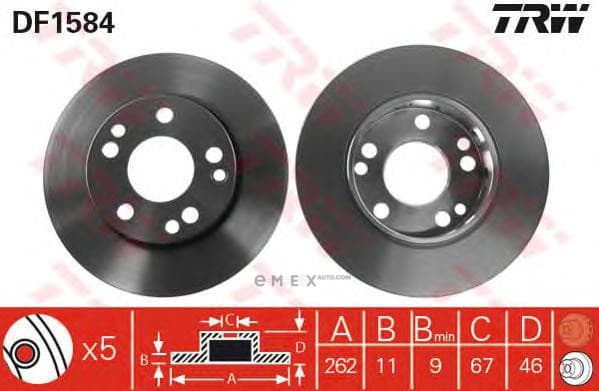 OEM DISC BRAKE ROTOR DF1584