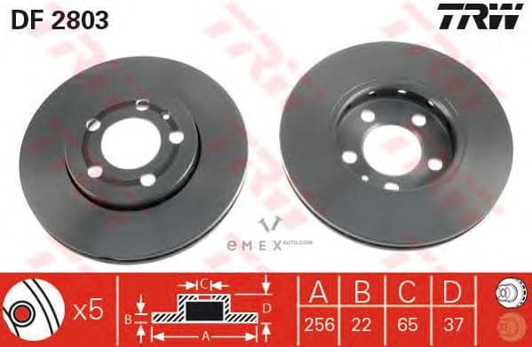 OEM DISC BRAKE ROTOR DF2803