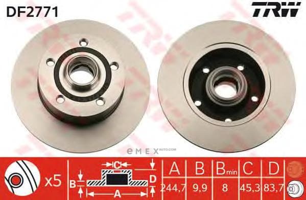 OEM BRAKE ROTOR DF2771