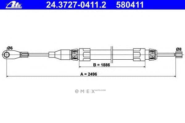 OEM BRAKE SHOE CABLE FRT DB W124 24372704112