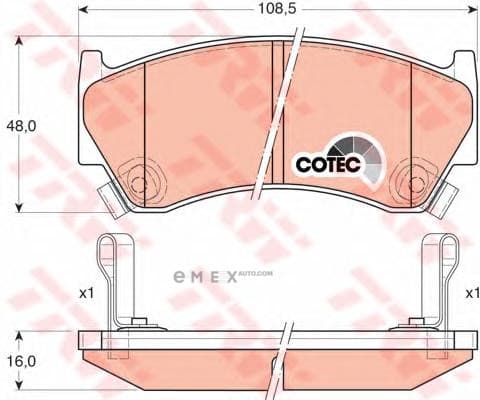 OEM PAD KIT, DISC BRAKE GDB3180