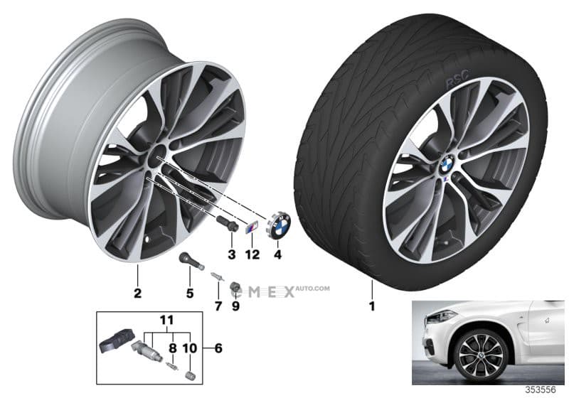 OEM Disc wheel, light alloy, bright-turned 36116859423