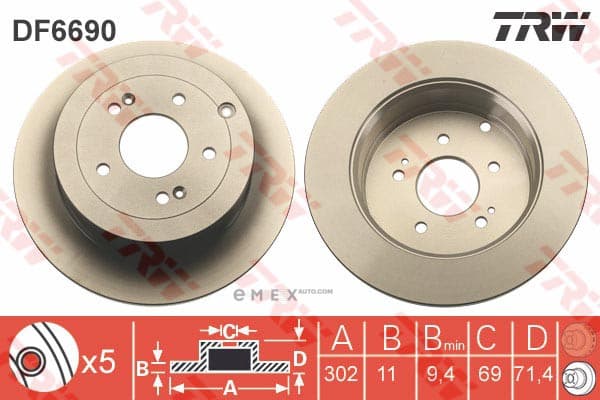 OEM BRAKE ROTOR DF6690