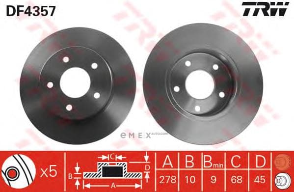 OEM BRAKE ROTOR DF4357