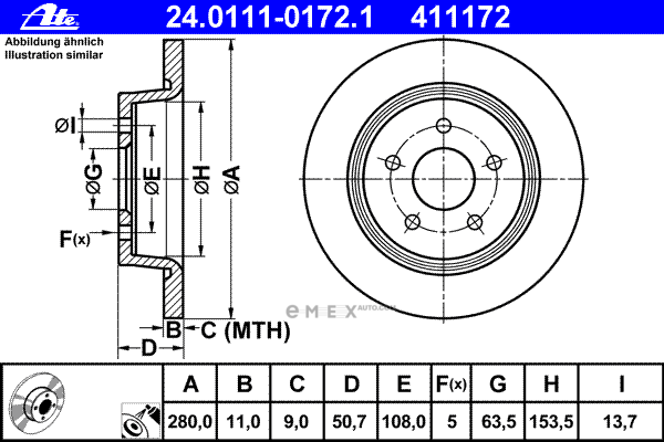 OEM BRAKE ROTOR 24011101721