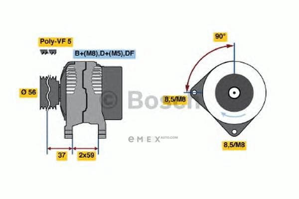 OEM DREHSTROMLICHTMASCHINE I.A. 0986040350