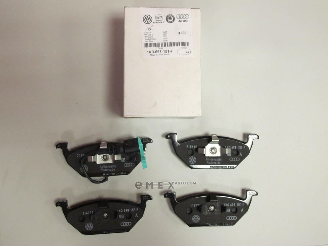 OEM PAD KIT, DISC BRAKE 1K0698151F