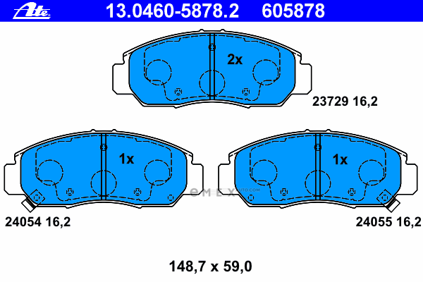 OEM PAD KIT, DISC BRAKE 13046058782