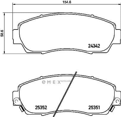 OEM Front Brake Pad Set, Disc Brake P28068