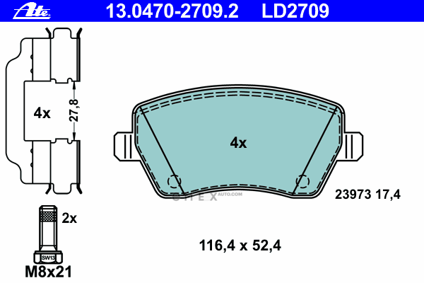 OEM PAD KIT, DISC BRAKE 13047027092