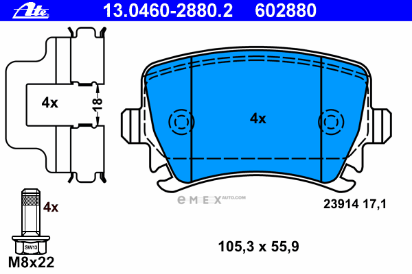 OEM PAD KIT, DISC BRAKE 13046028802