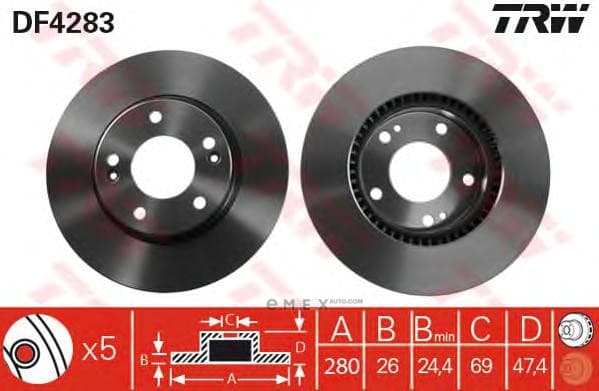 OEM BRAKE ROTOR DF4283