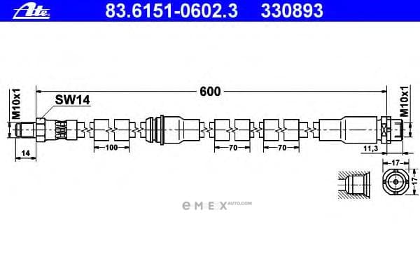 OEM HOSE ASSY, WINDSHIELD WASHER 83615106023