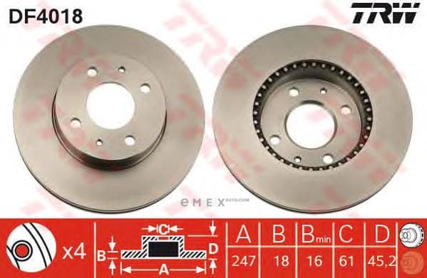 OEM BRAKE ROTOR DF4018