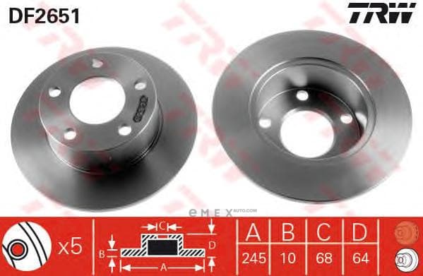 OEM DISC BRAKE ROTOR DF2651